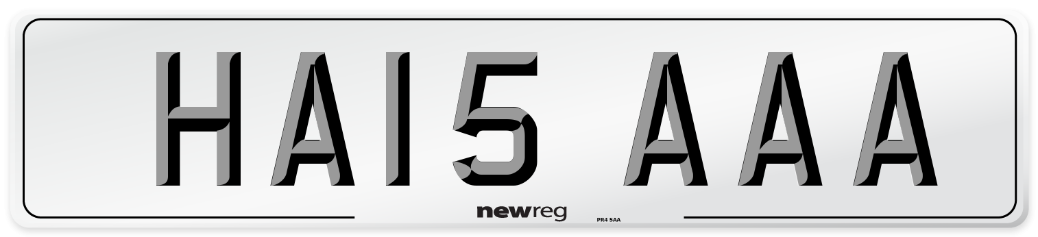 HA15 AAA Number Plate from New Reg